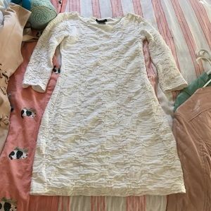 Armani Exchange white body con dress